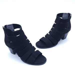 NEW VIONIC Aloft Harlow Gladiator Heel Sandal Suede Black Open Toe Size 6.5